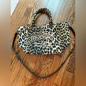 Ganni leopard small tote